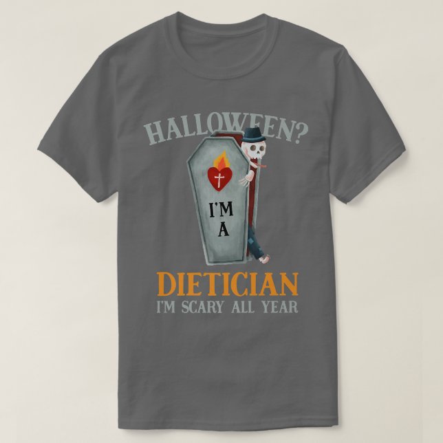 Camiseta Dieticiano Estou assustado o Hallowee Nutricionist (Frente do Design)