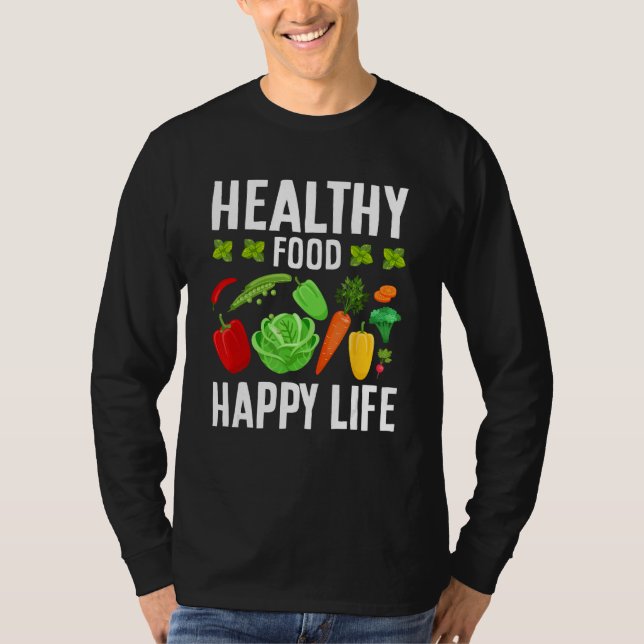 Camiseta Dietitian  Healthy Food Happy Life  Nutritionist (Frente)