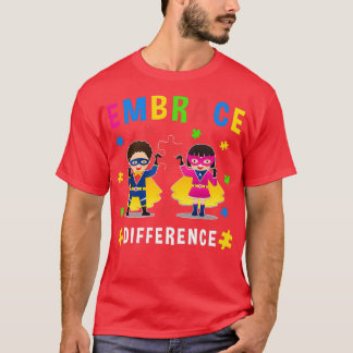 Camiseta Diferença de Abraçar Mês de Fita Quebra-cabeça