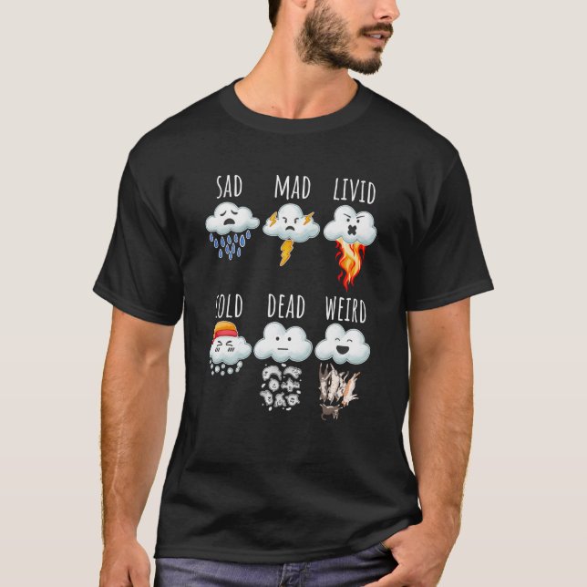 Camiseta Diferenças de Nuvens do Tempo Relatar Previsão do  (Frente)