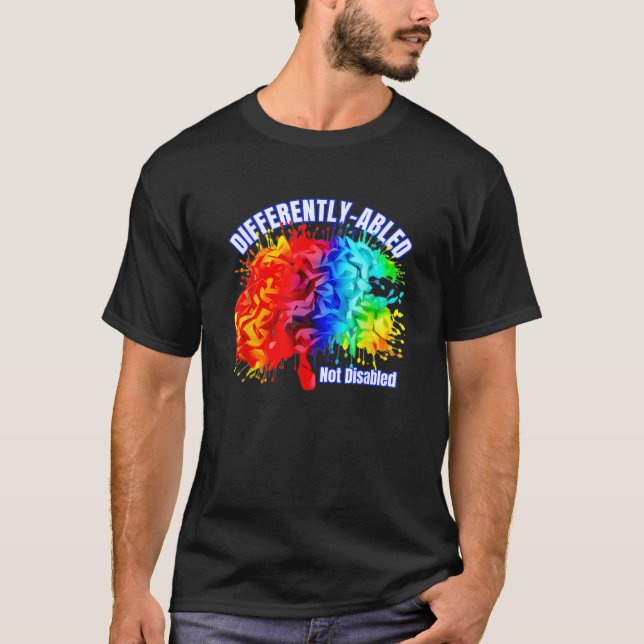 Camiseta Diferente Abled Neuro Diversity Autism Rainbow B (Frente)