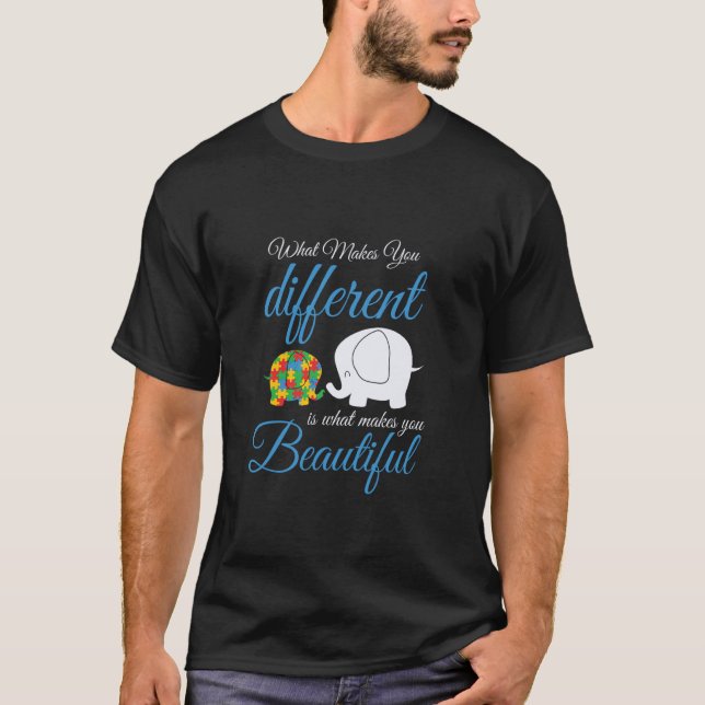 Camiseta Diferente É O Que Te Torna Bonito Consciente Sobre (Frente)