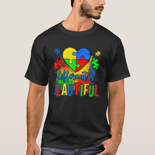 Camiseta Diferente É Um Belo Autismo Para Crianças Autistas (Frente)