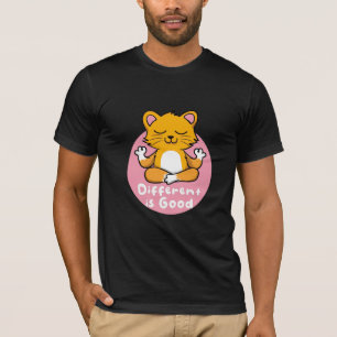 Camiseta Diferente É Um Bom Gato Laranja Kawaii Fazendo Yog