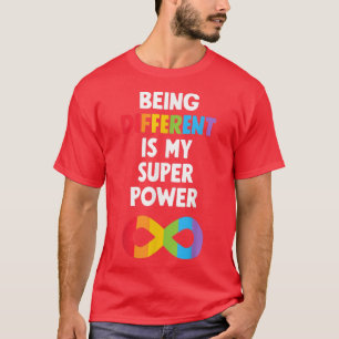 Camiseta Diferente Neurodiversidade de Super Potência ADHD 