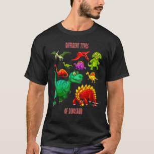 Camiseta Diferentes Tipos De Dinossauros Animais Pré-Histór