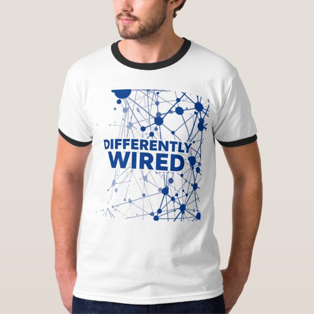 Camiseta Differently Wired – Autism Awareness Month Blue  (Frente)