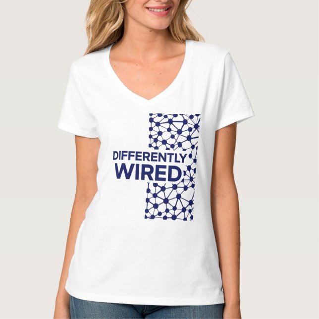 Camiseta Differently Wired – Autism Awareness Month Blue (Frente)