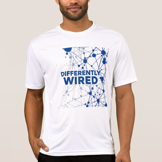 Camiseta Differently Wired – Autism Awareness Month Blue  (Frente)