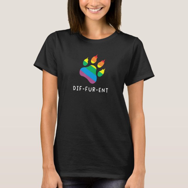 Camiseta Diffurent Furry Gay Pride LGBTQ Rainbow Flag (Frente)