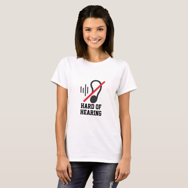 Camiseta Difícil De Ouvir Design Simples (Frente Completa)