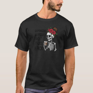 Camiseta Difícil e discutindo café esquelético