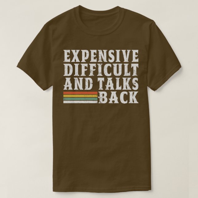 Camiseta difícil e dispendioso, retorna 6 (Frente do Design)