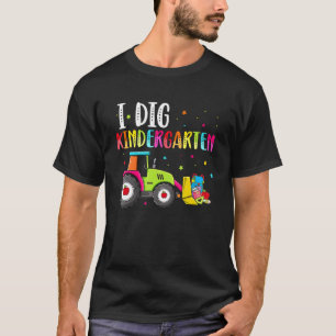 Camiseta Dig Kindergarten Trator Kinder Toddlers Meninos