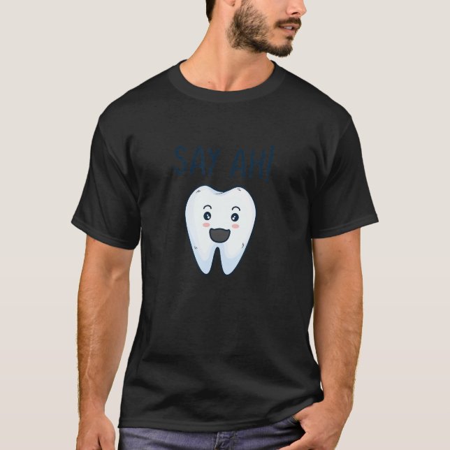 Camiseta Diga Ah Den Ortodontista Dental Cute Dental Sorrid (Frente)