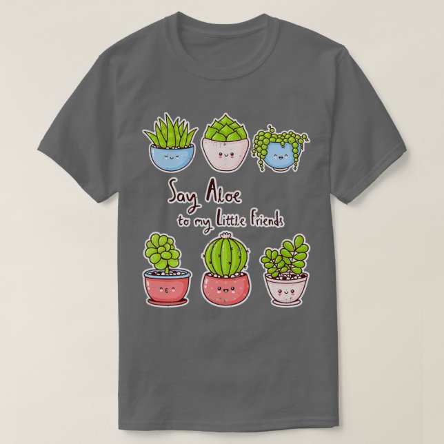 Camiseta Diga Aloe aos meus pequenos amigos! (Frente do Design)