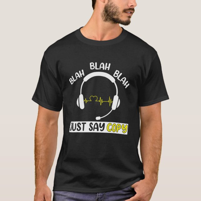 Camiseta Diga Apenas Copiar 911 Dispatcher Linha Amarela Fi (Frente)