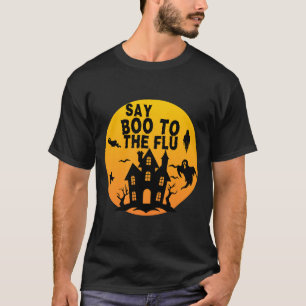 Camiseta Diga Boo À Citação Do Fantasma Do Dia de as Bruxas