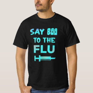 Camiseta Diga Boo À Enfermeira Vacinada Contra A Gripe