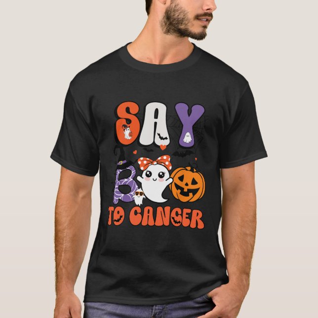 Camiseta Diga Boo ao Espírito de Consciência do Cancer da M (Frente)