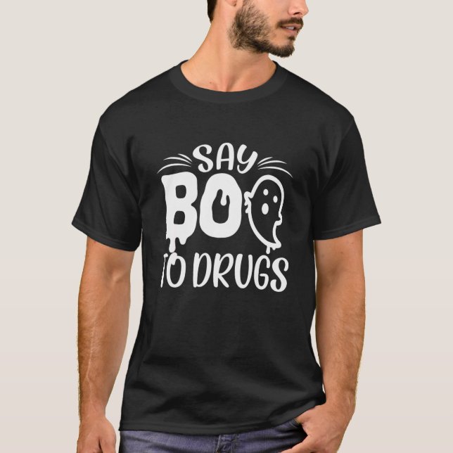 Camiseta Diga Boo às Drogas  Semana de Conscientização do L (Frente)