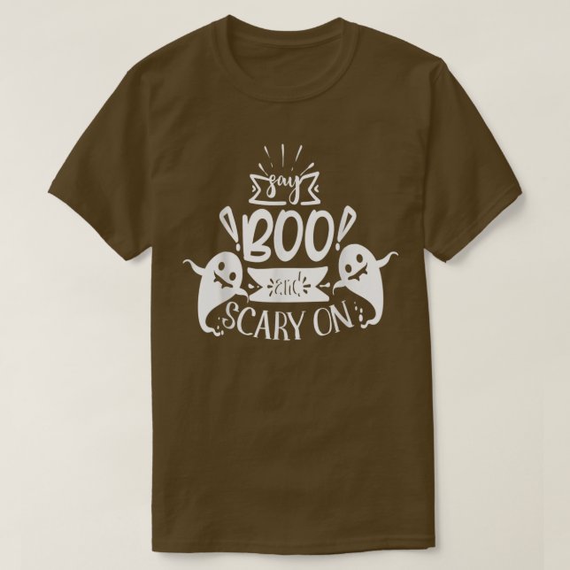 Camiseta Diga Boo e Assustador (Frente do Design)