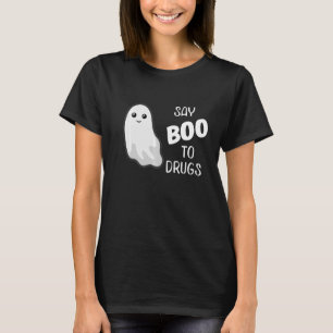 Camiseta Diga Boo Para Drogas Dia de as Bruxas engraçado Fi