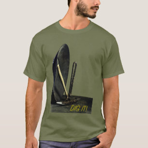Camiseta DIGA! Dourada panela e mineração. Faça escolhas ri