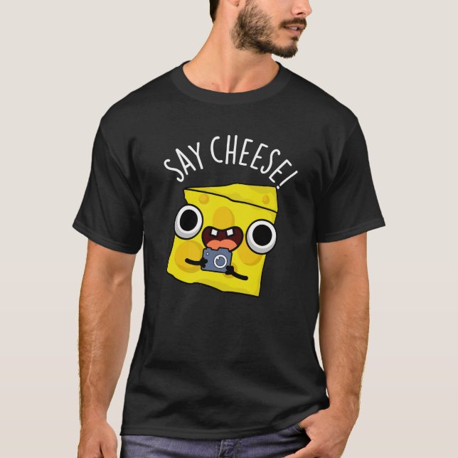 Camiseta Diga Fotógrafo Engraçado Pun Dark BG (Frente)
