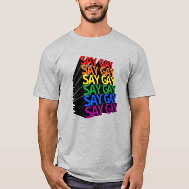 Camiseta Diga Gay Arco-íris 3D (Frente)