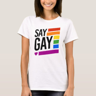 Camiseta Diga Gay - Barras Arco-íris