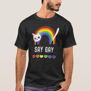 Camiseta Diga Gay Rainbow Lgbtq Florida Lgbt Orgulho gay Cu