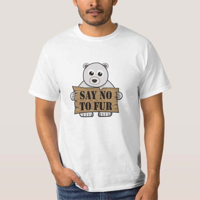 Camiseta Diga "não" à fur (Frente)