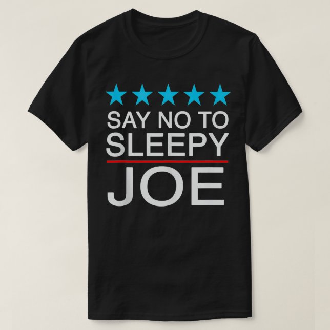 Camiseta Diga Não A Joe AntiBiden Engraçado Suporte A Trump (Frente do Design)