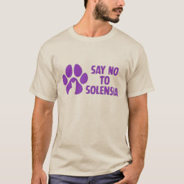 Camiseta Diga "Não a S paw design" em roxo escuro