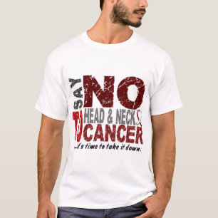 Camiseta Diga NÃO ao cancer principal e de pescoço 1