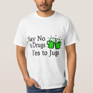 Camiseta Diga não ao Dia de São Patrício verde da cervej