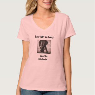 CAMISETA DIGA "NÃO" AO MARFIM SALVAR OS ELEFANTES
