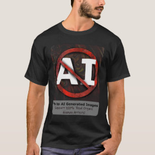 Camiseta Diga Não às Imagens Geradas por 'Arte' AI