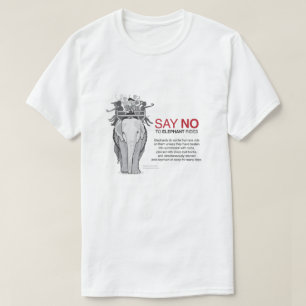 Camiseta Diga Não às Viagens Elefantes - Bem-estar dos Anim