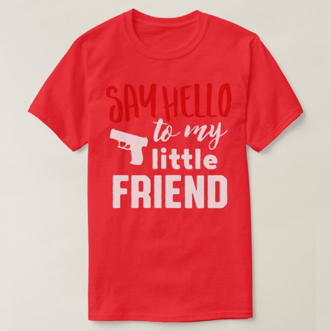 Camiseta Diga olá ao meu amiguinho branco (Frente do Design)