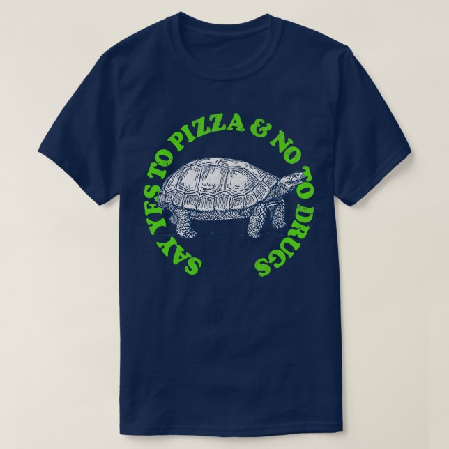 Camiseta Diga Sim À Pizza Não À Droga 1 (Frente do Design)