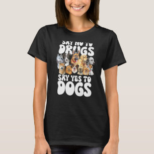 Camiseta Diga Sim aos Cães Que Vestimos Vermelho Para A Sem