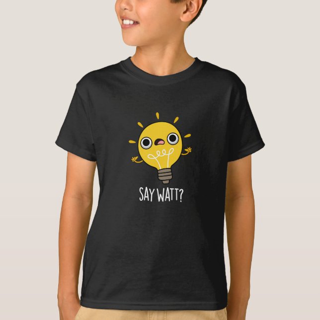 Camiseta Diga Watt Funny Light Bulb Pun Dark BG (Frente)