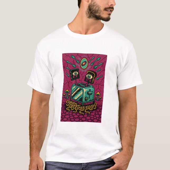 Camiseta Digest the Unreal – Psychedelic Breakfast Surreali (Frente)