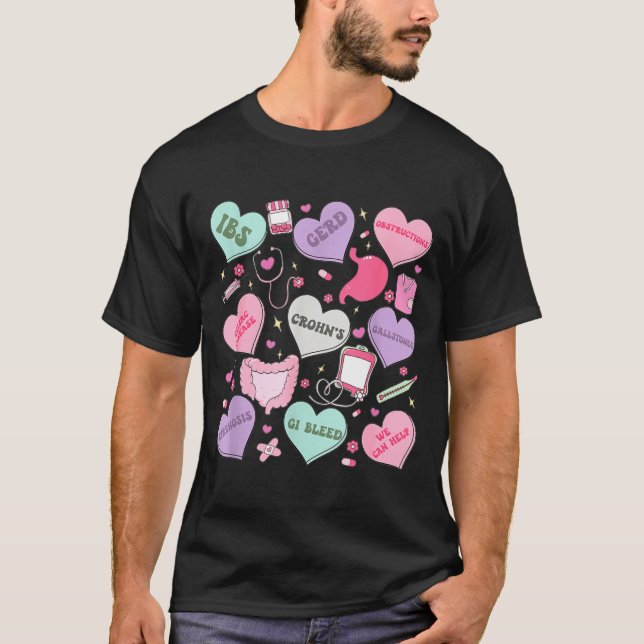 Camiseta Digestive Divas Gastroenterology Nurse Valentine E (Frente)