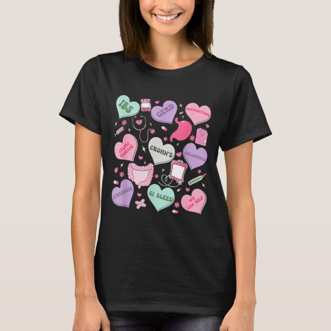 Camiseta Digestive Divas Gastroenterology Nurse Valentine E (Frente)