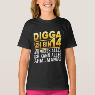Camiseta Digga eu tenho 14 Citação engraçada de aniversário