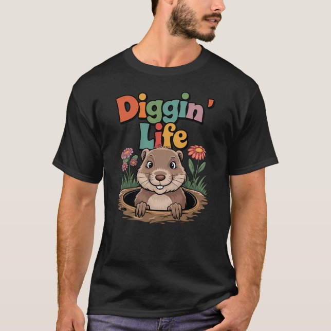 Camiseta Diggin' Life Funny Gopher (Frente)