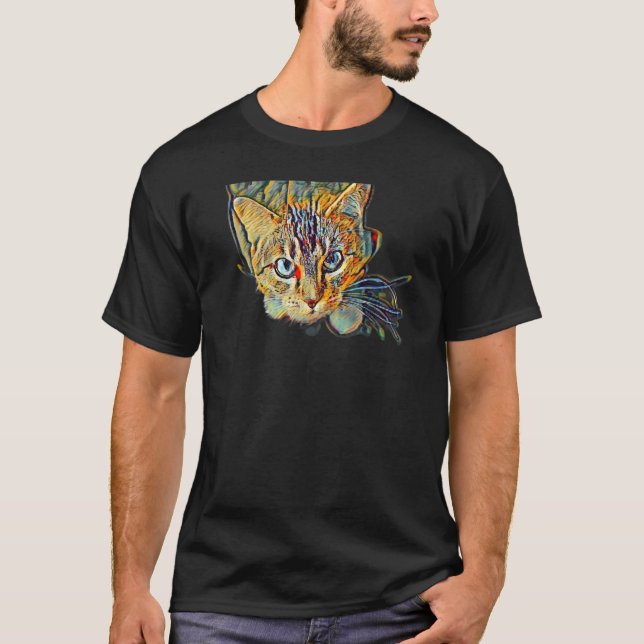 Camiseta Digital Abstract Painting Of A Cat 10 (Frente)